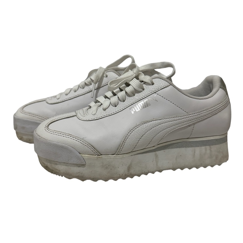 Puma Womens white Roma Amor Leather Met Shoes Size 6 sneakers